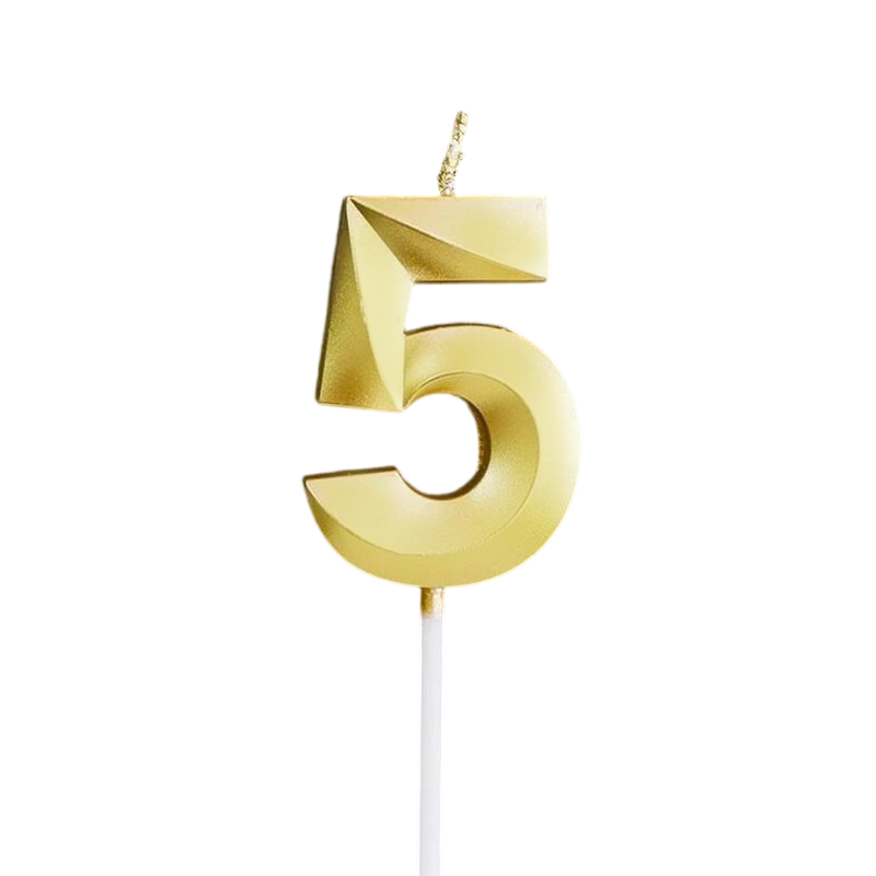 Premium Gold Number Birthday Cake Candle