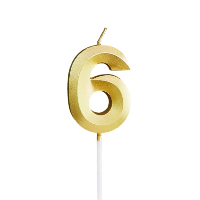Premium Gold Number Birthday Cake Candle