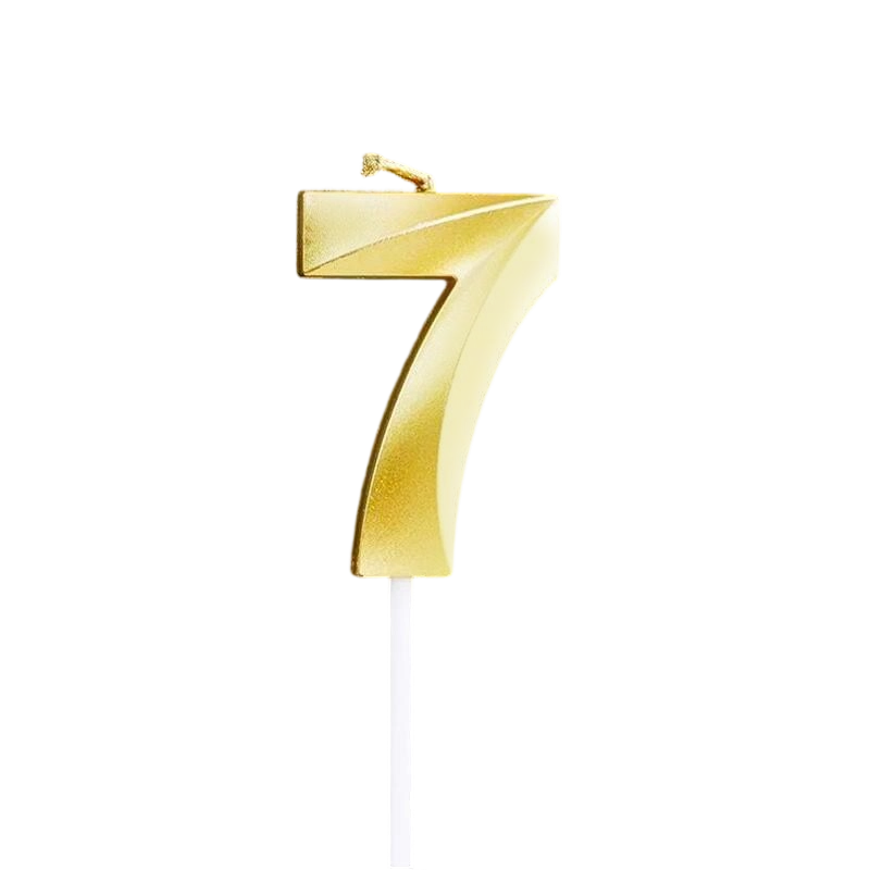 Premium Gold Number Birthday Cake Candle
