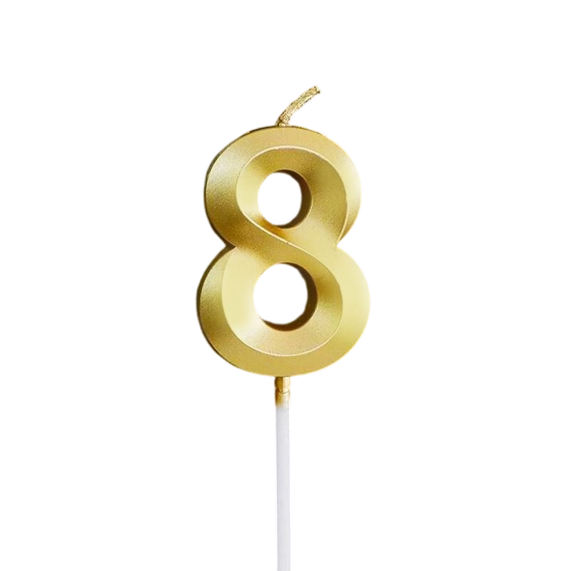 Premium Gold Number Birthday Cake Candle