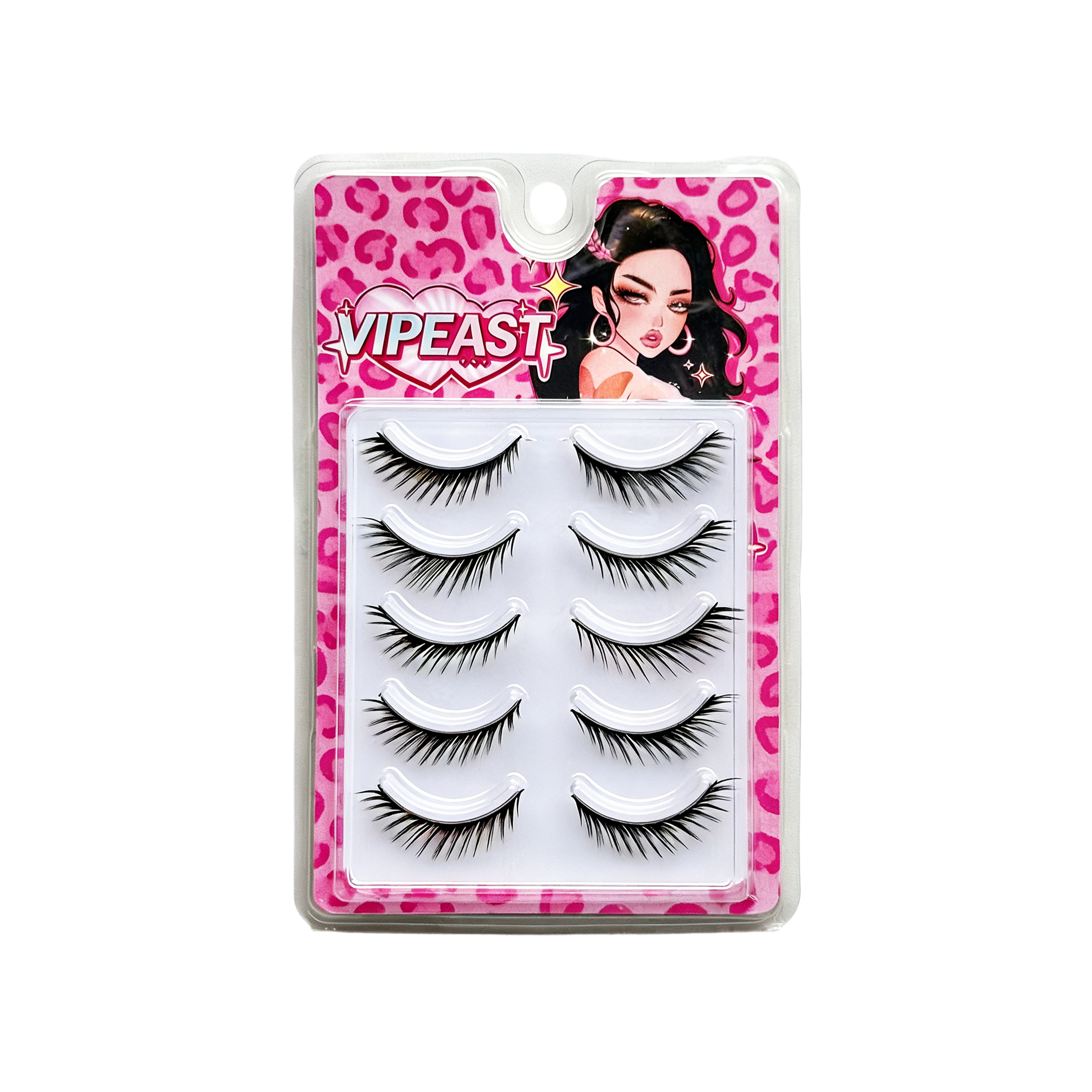 VIPEAST Leopard Print False Eyelashes 5 Pairs