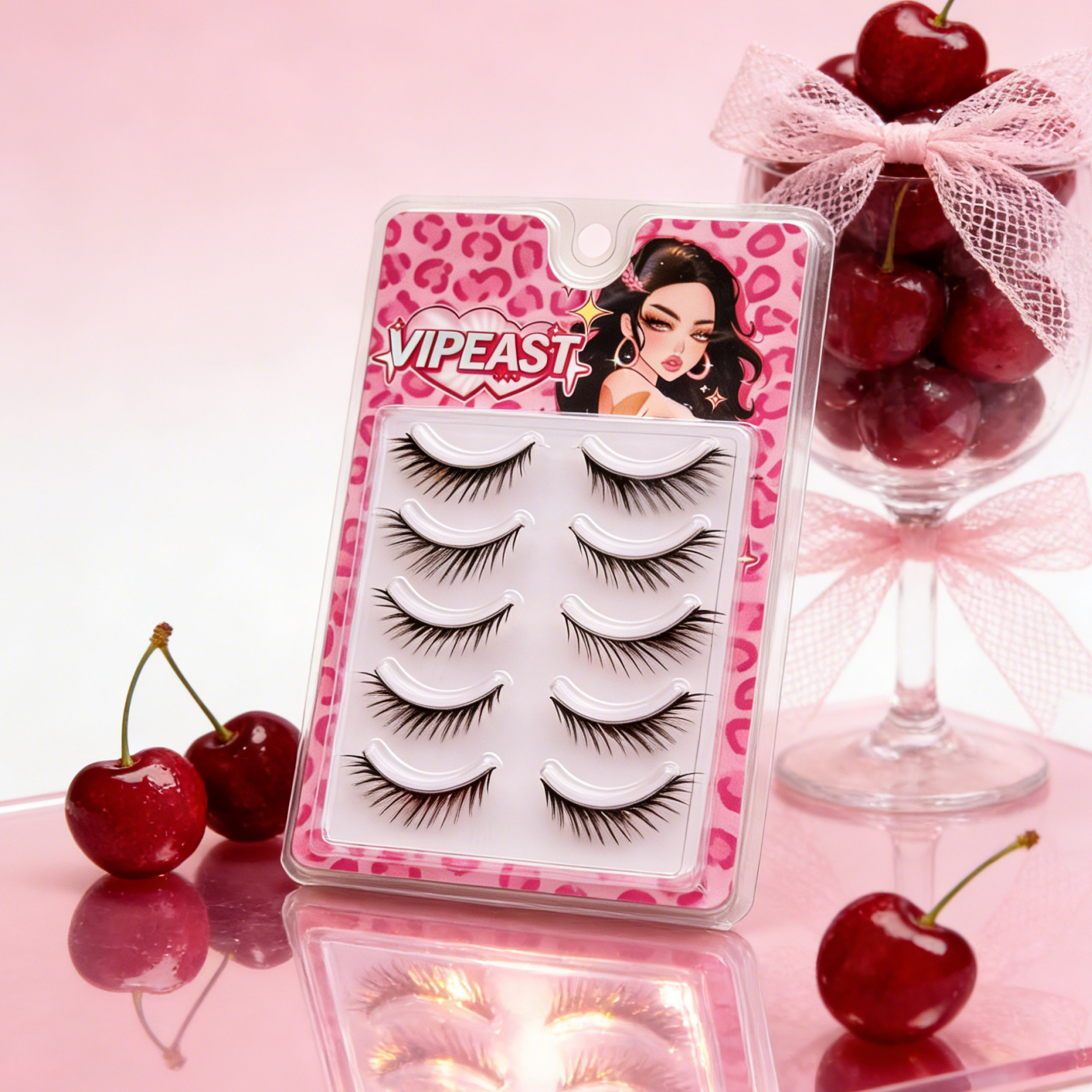 VIPEAST Leopard Print False Eyelashes 5 Pairs