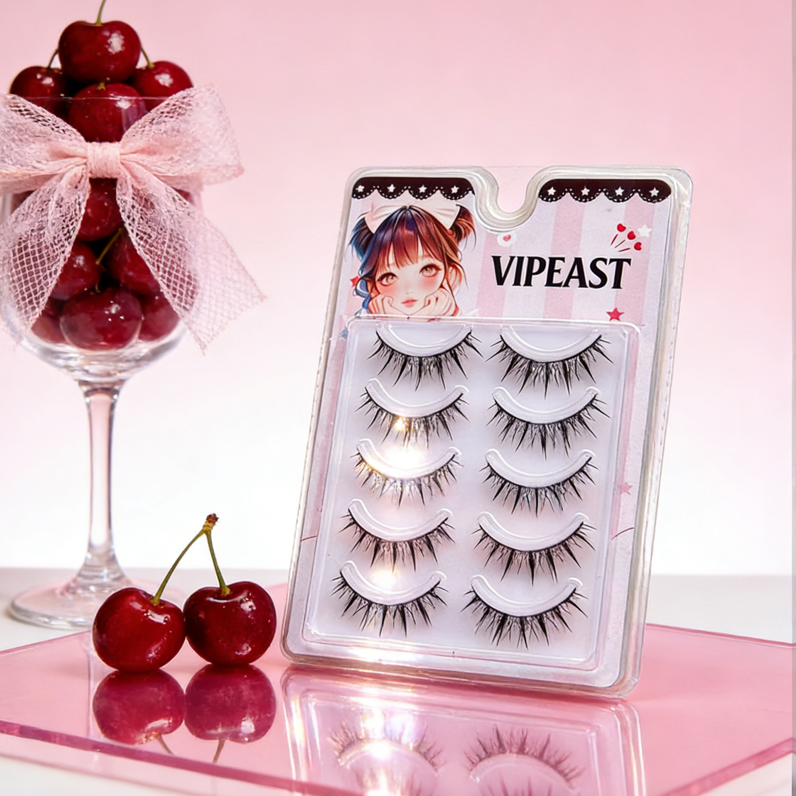 VIPEAST Cat Eye False Eyelashes 5 Pairs