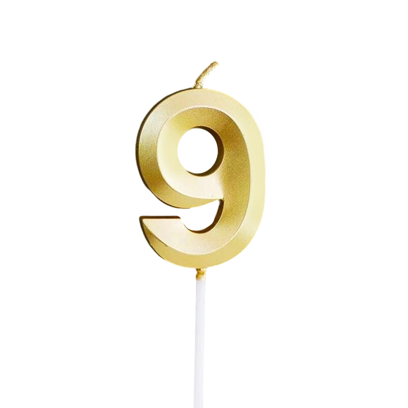 Premium Gold Number Birthday Cake Candle