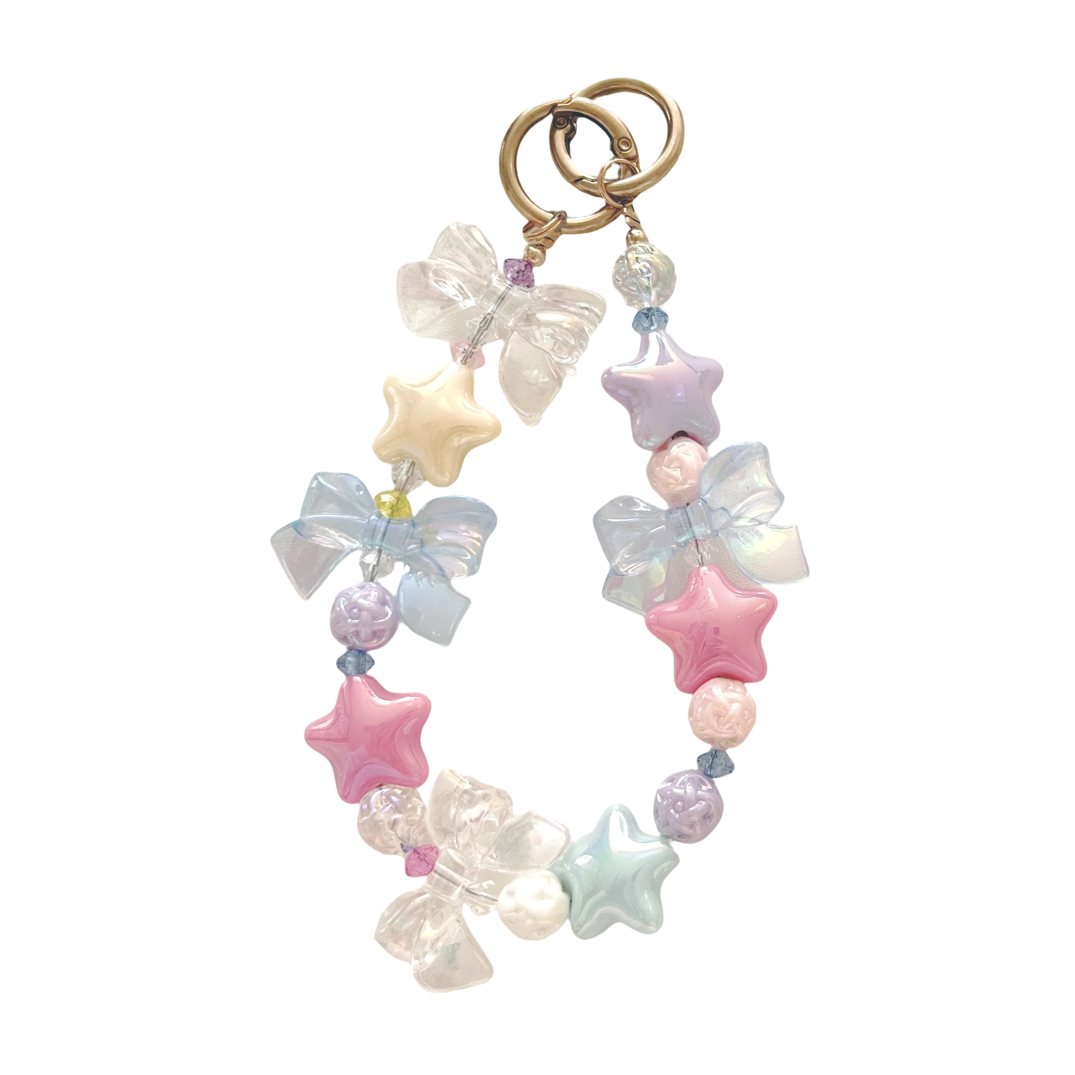 Iridescent Star Bow Phone Charm