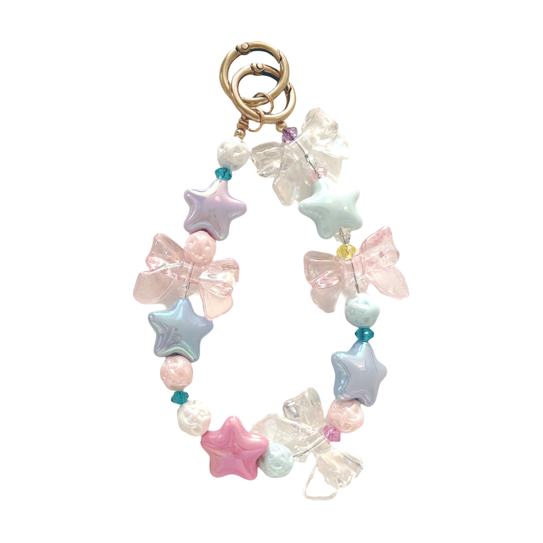 Iridescent Star Bow Phone Charm