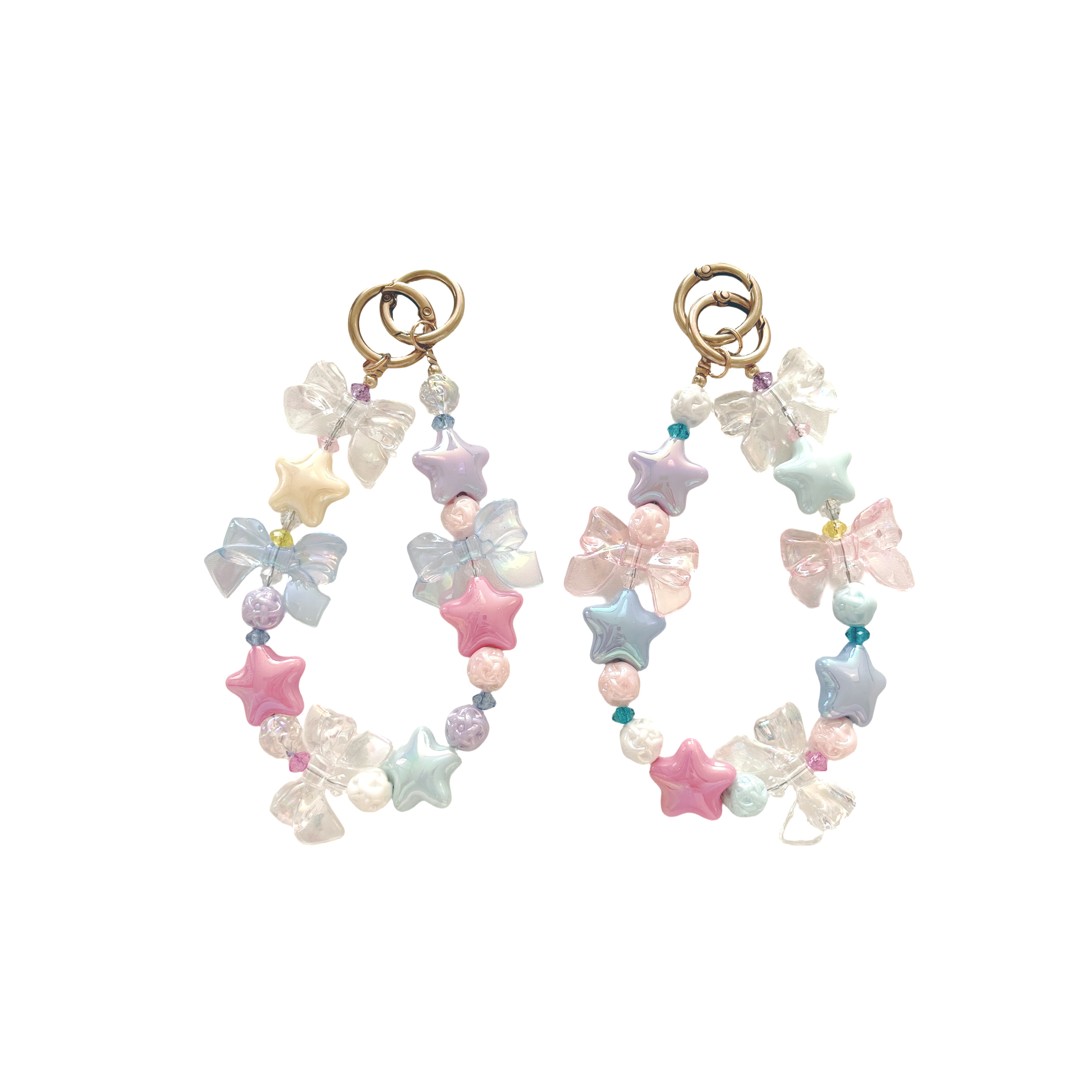 Iridescent Star Bow Phone Charm