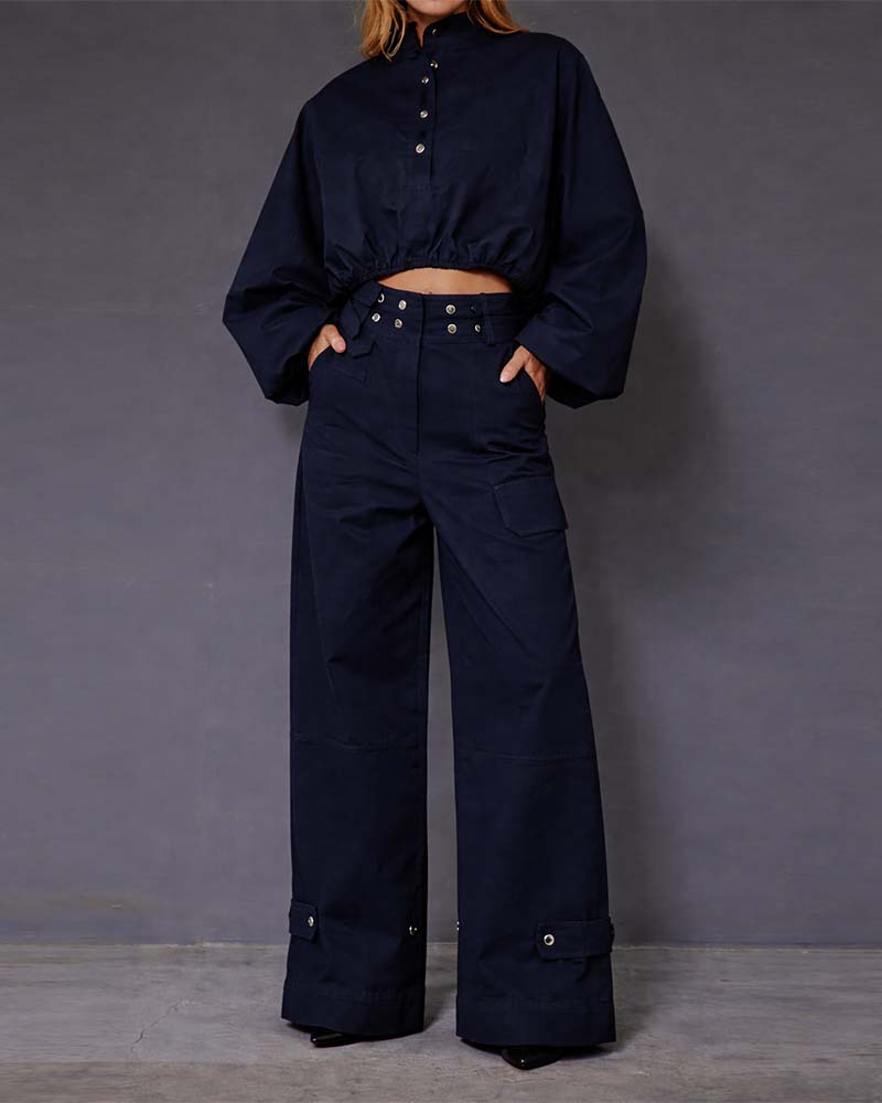 Retro Casual Workwear Two-Piece Set