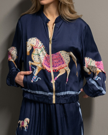 Casual Horse Print Two-Piece Set