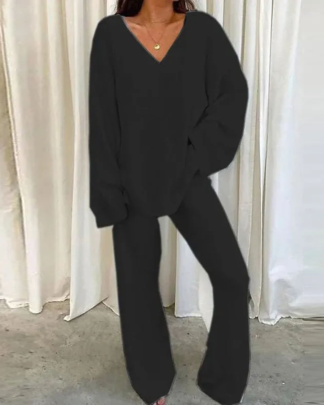 Long-sleeved casual two-piece set