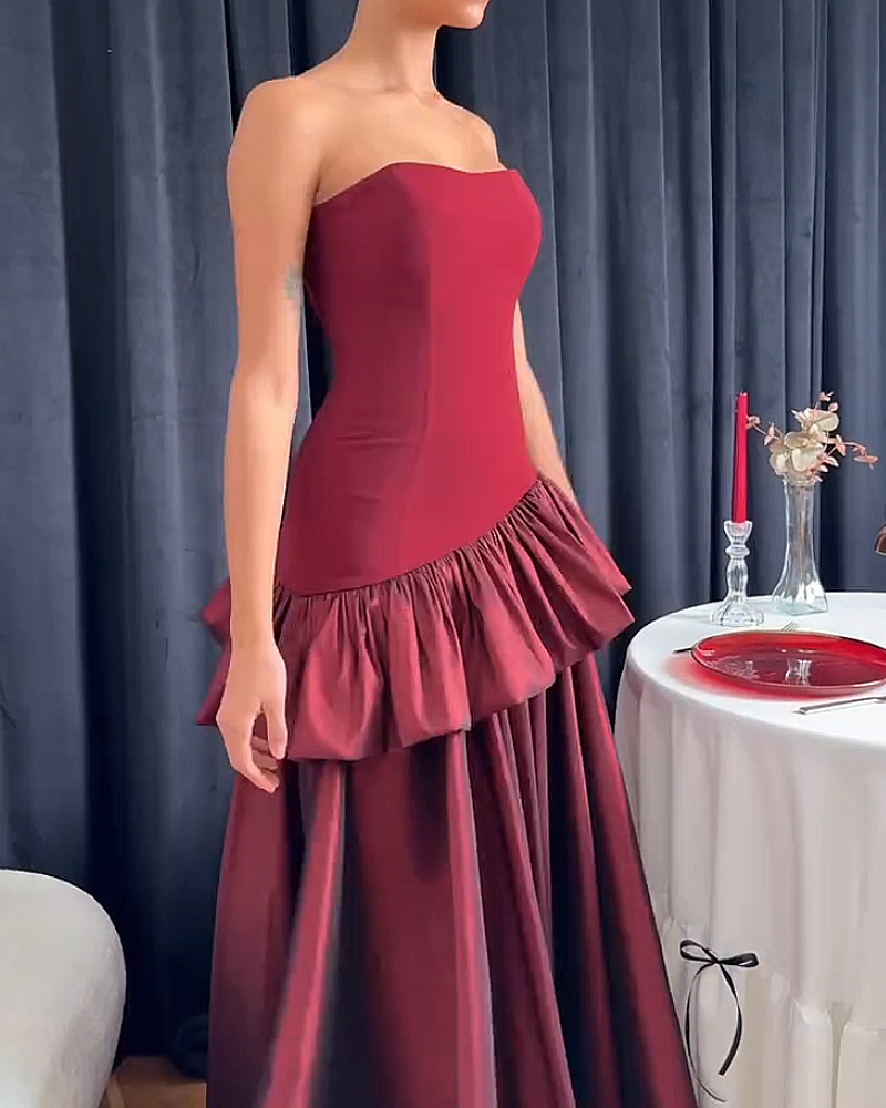 Elegant Sleeveless Solid Color Dress