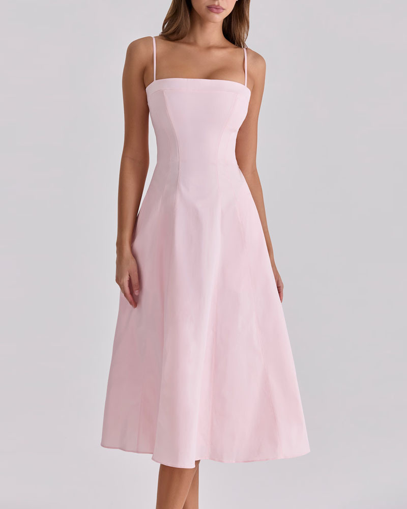 Elegant Solid Color Slip Dress