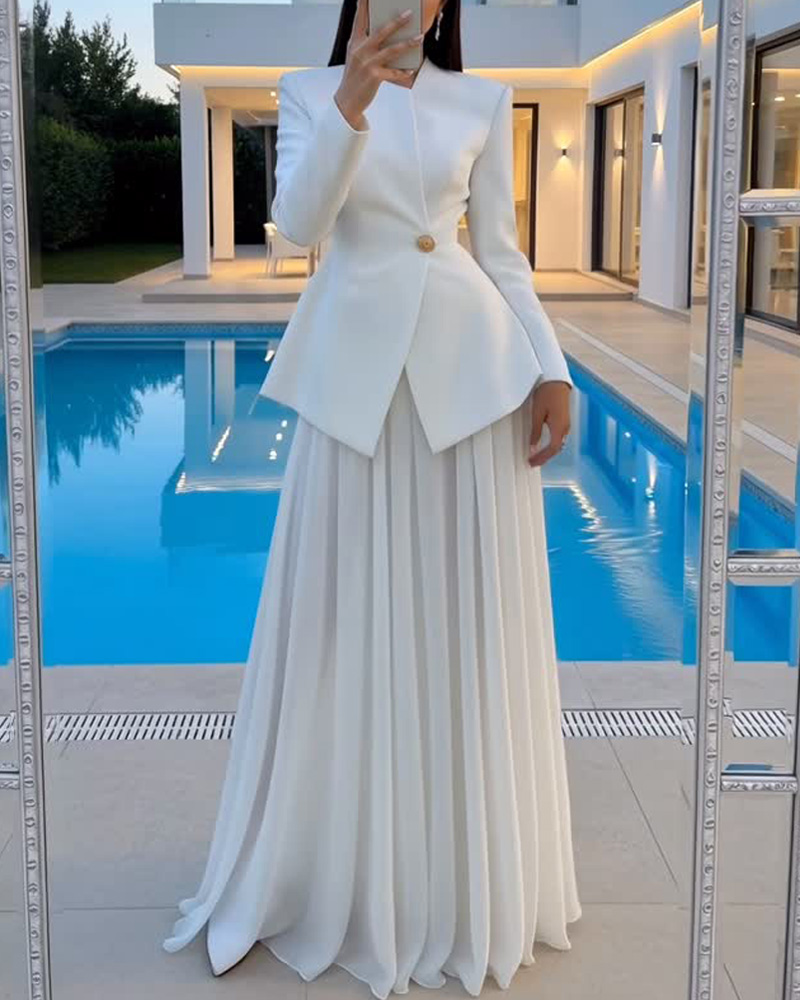 Elegant Two-Piece Set Of Top And Skirt