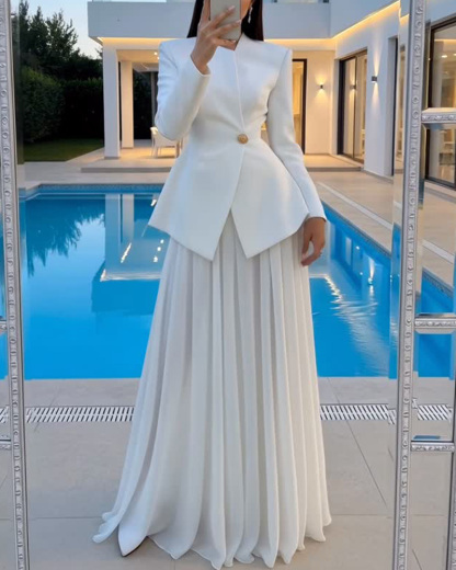 Elegant Two-Piece Set Of Top And Skirt