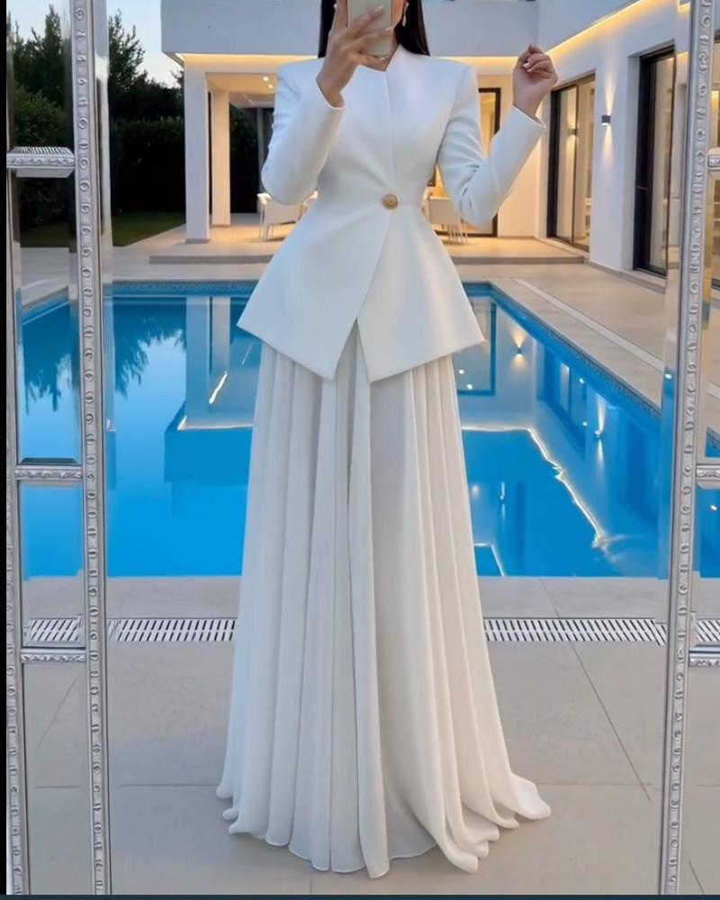 Elegant Two-Piece Set Of Top And Skirt