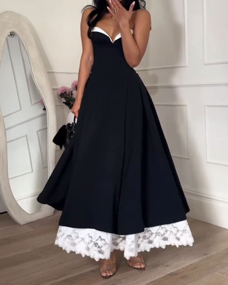 Elegant Double-Layered Lace Dress
