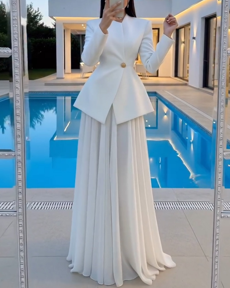 Elegant Two-Piece Set Of Top And Skirt