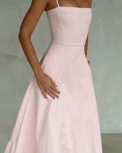 Elegant Solid Color Slip Dress