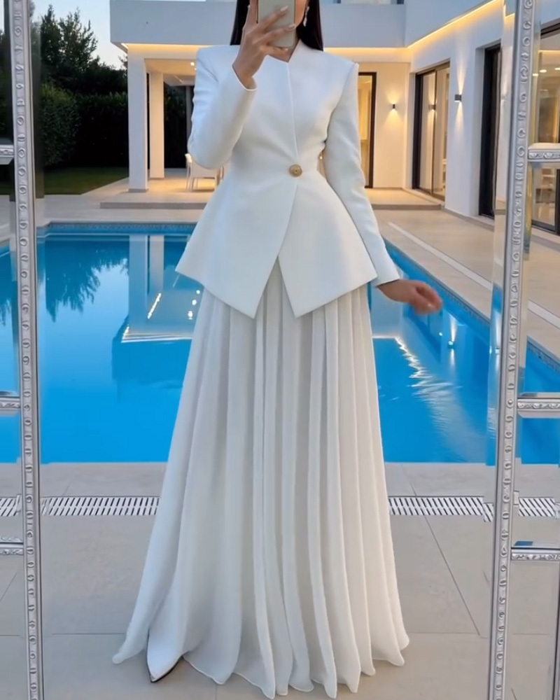 Elegant Two-Piece Set Of Top And Skirt