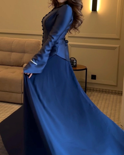 Elegant Lapel Solid Color Two-Piece Set