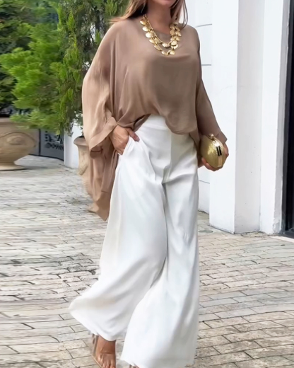 Crew Neck Loose Casual Two-Piece Set