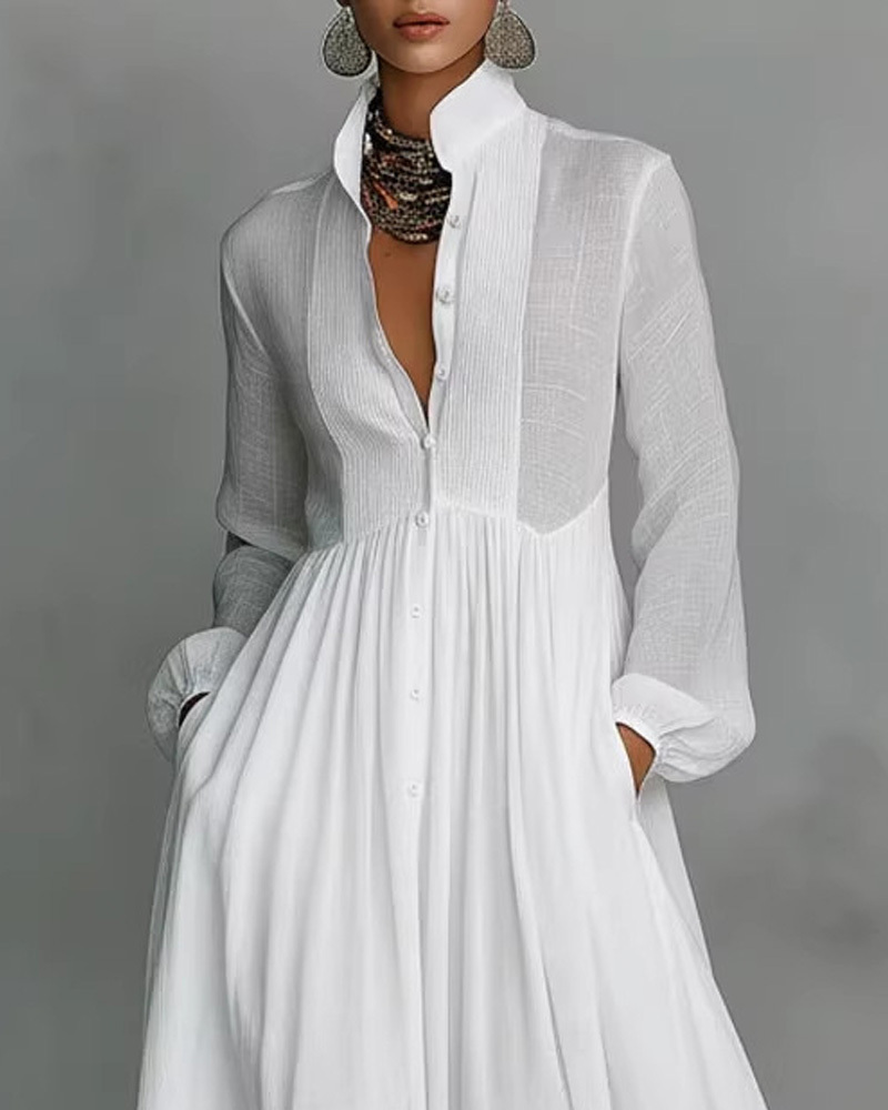 Long French-Style White Dress