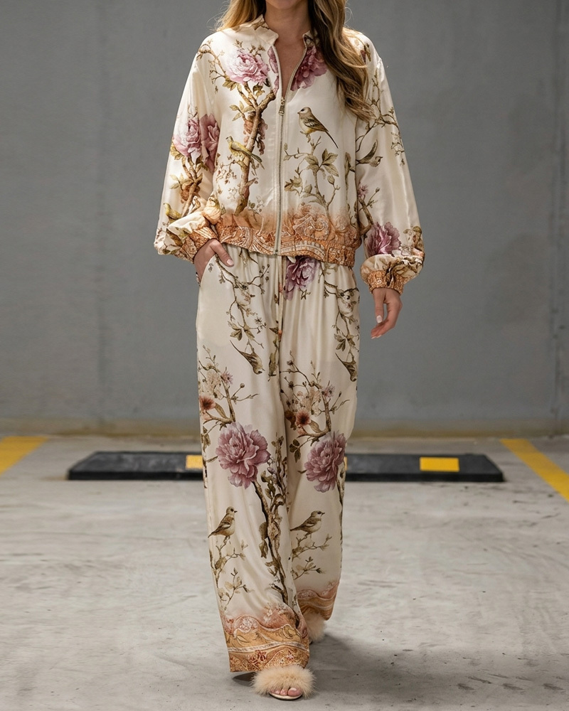 Casual Printed Loose Two-Piece Set