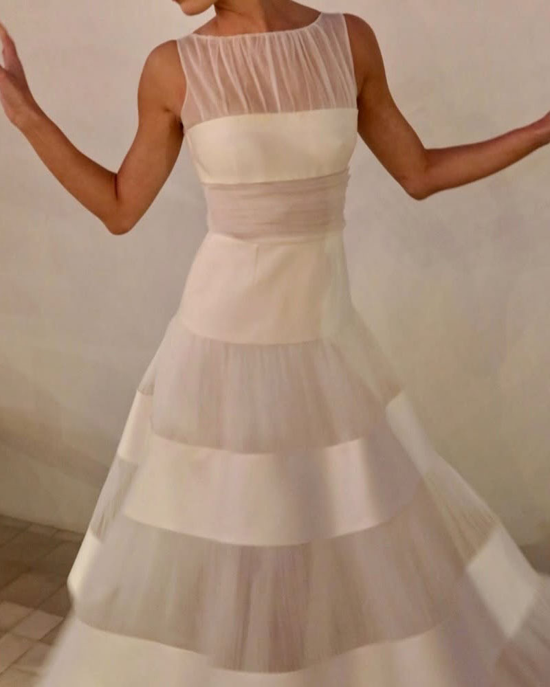 Elegant Sleeveless Chiffon Patchwork Dress