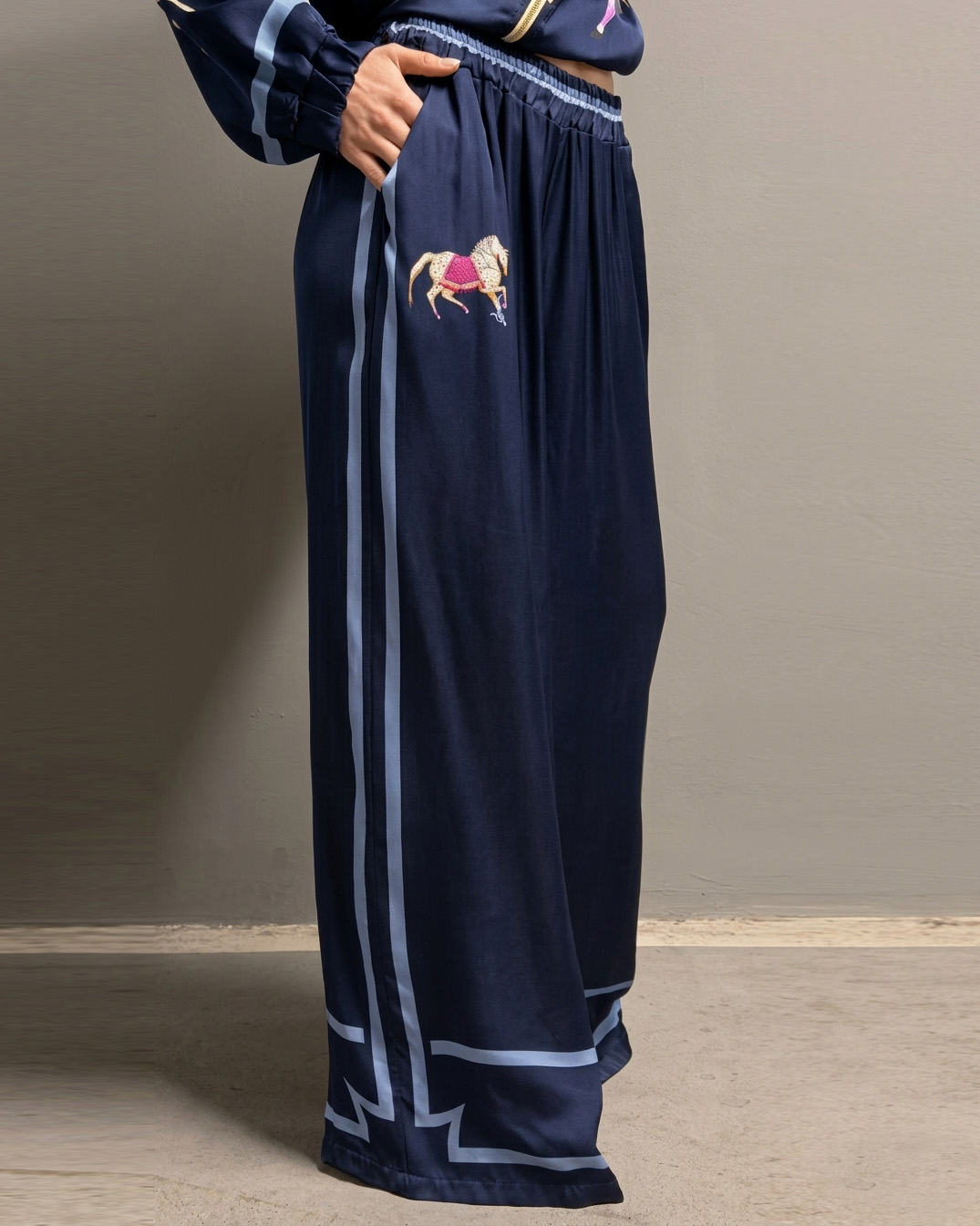 Casual Horse Print Two-Piece Set