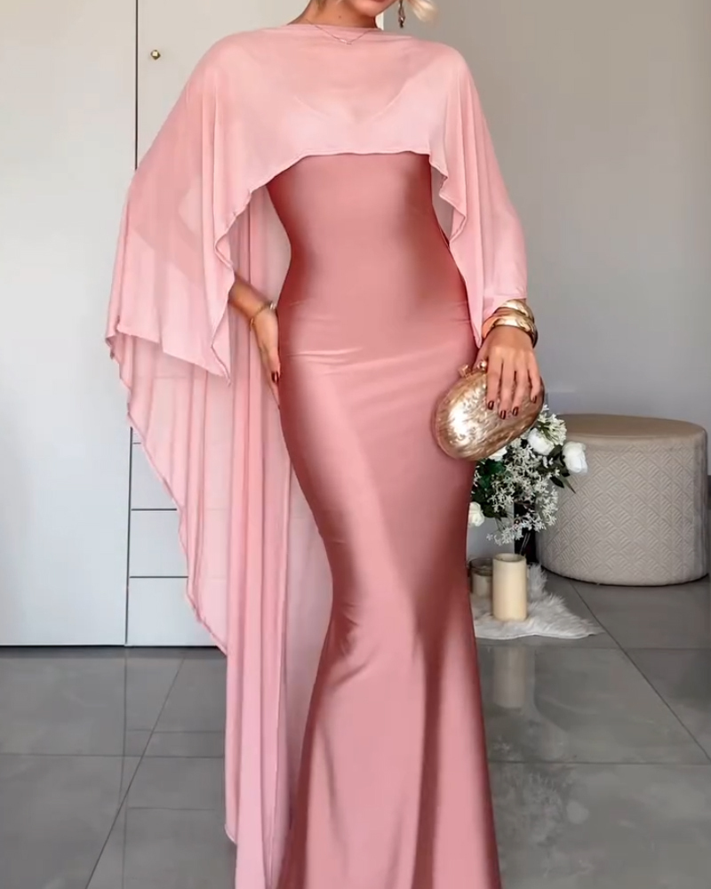 Elegant Two-Piece Shawl Dress Set