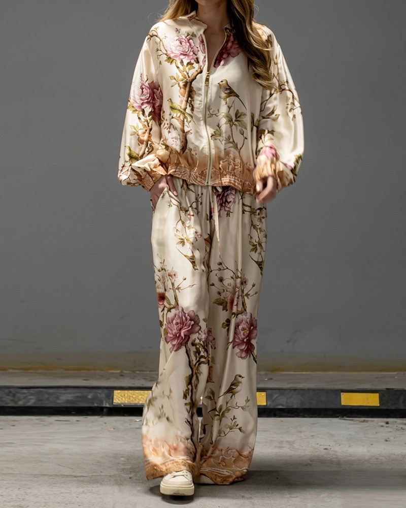 Casual Printed Loose Two-Piece Set