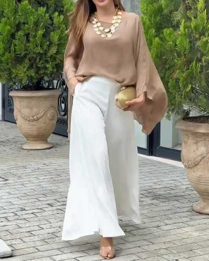 Crew Neck Loose Casual Two-Piece Set