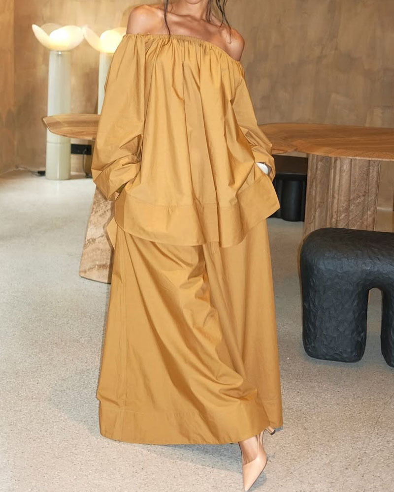 Off-Shoulder Loose Casual Two-Piece Set