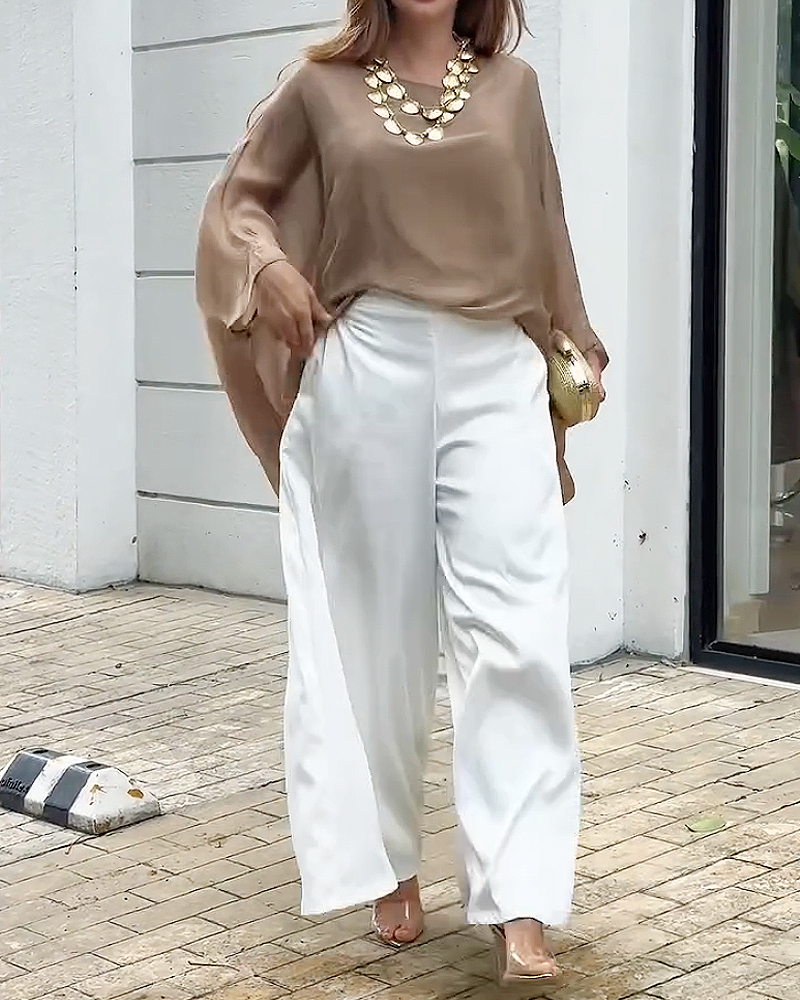 Crew Neck Loose Casual Two-Piece Set