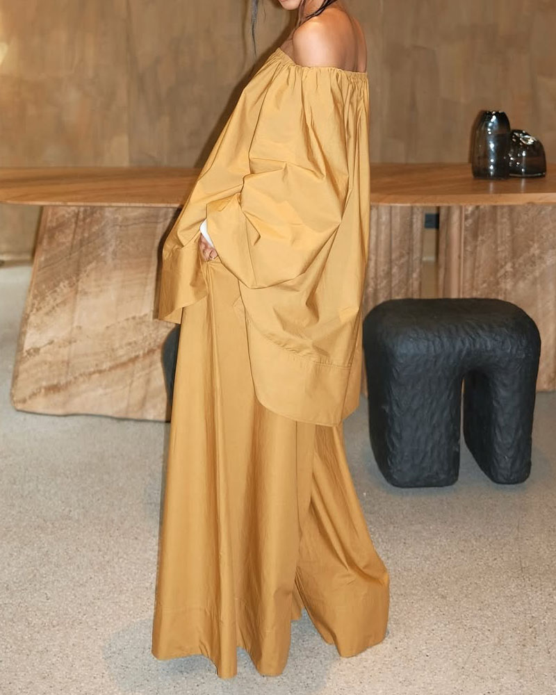 Off-Shoulder Loose Casual Two-Piece Set