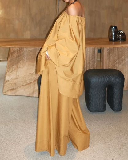 Off-Shoulder Loose Casual Two-Piece Set