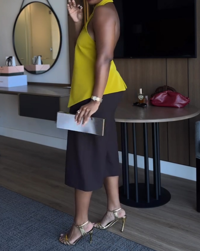 Cross-Over Top + 5-Inch Pants Two-Piece Set