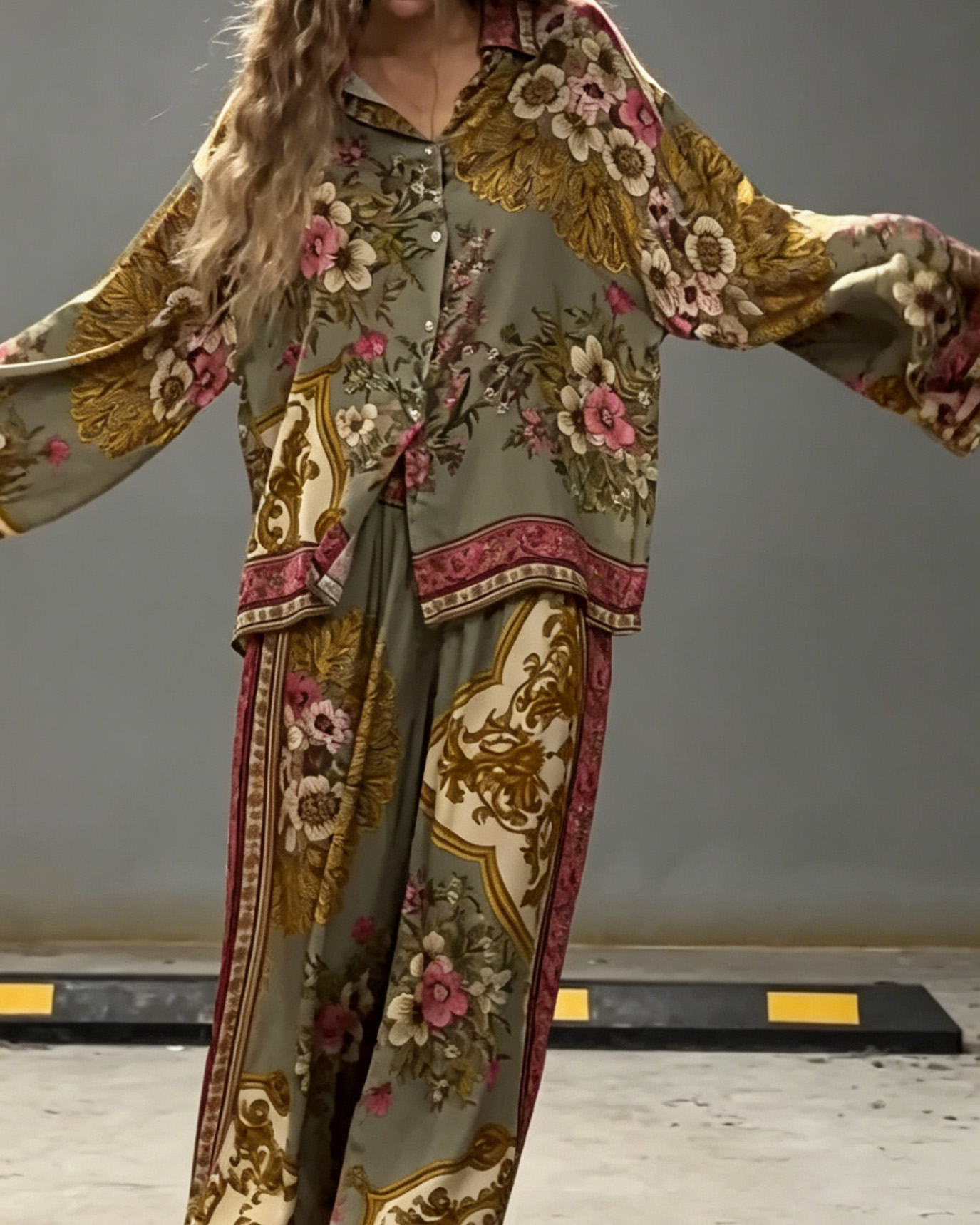 Casual Printed Loose Two-Piece Set