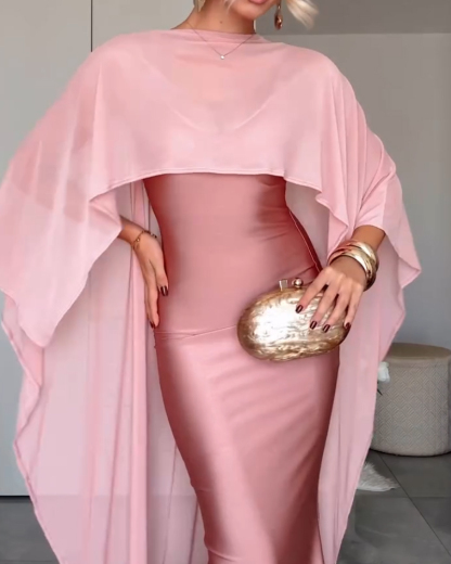 Elegant Two-Piece Shawl Dress Set