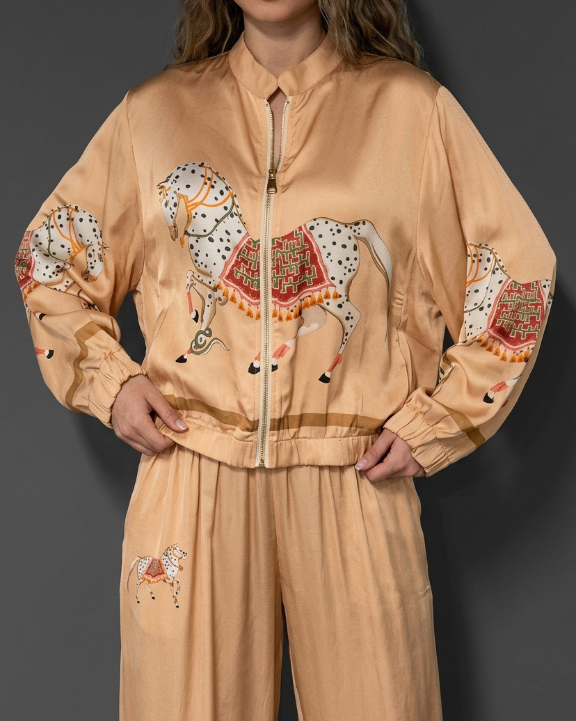 Casual Horse Print Two-Piece Set