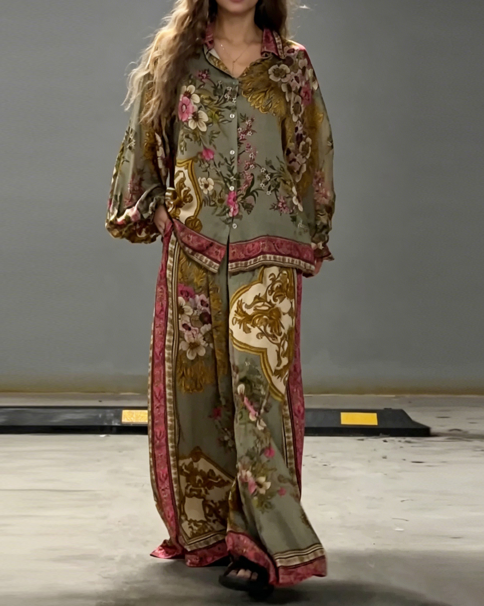 Casual Printed Loose Two-Piece Set