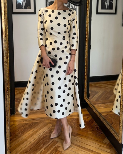 Elegant Polka Dot Print Dress