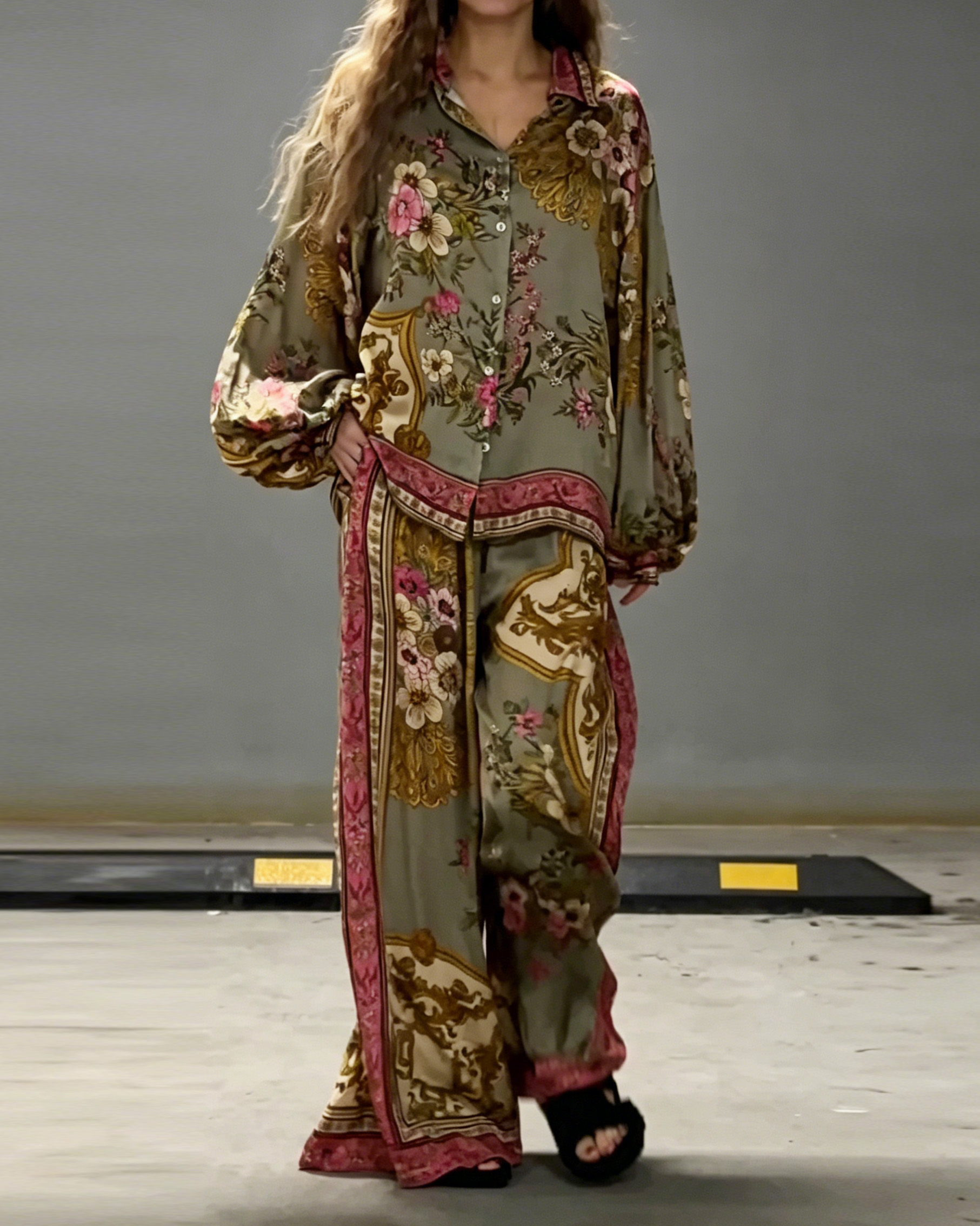 Casual Printed Loose Two-Piece Set