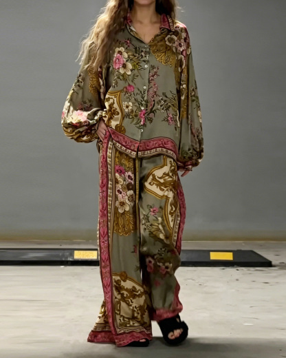 Casual Printed Loose Two-Piece Set