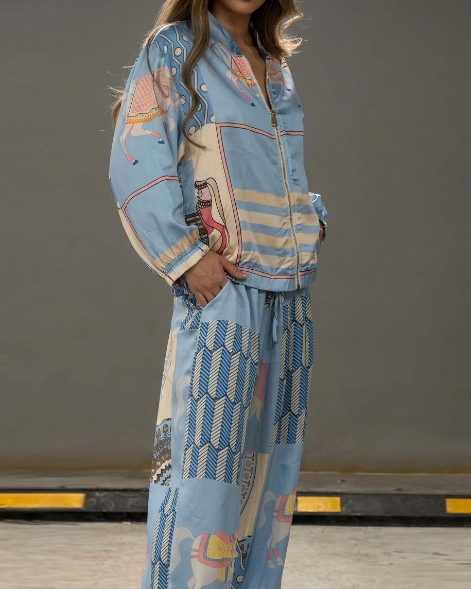 Casual Printed Loose Two-Piece Set