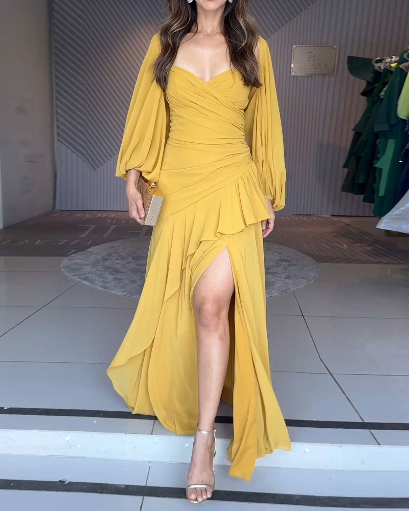 Elegant Chiffon Dress + Coat Two-Piece Set