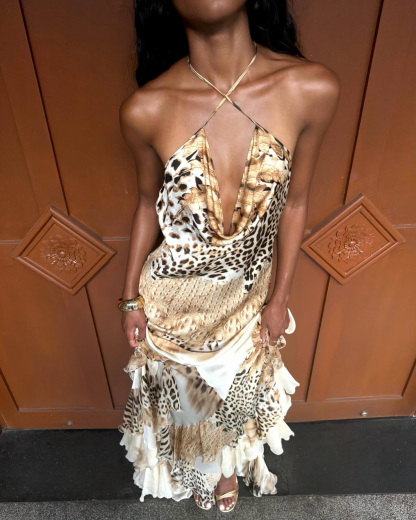 Sleeveless Leopard Print Dress