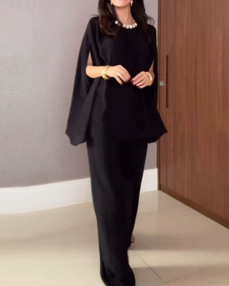 Elegant Solid Color Two-Piece Set