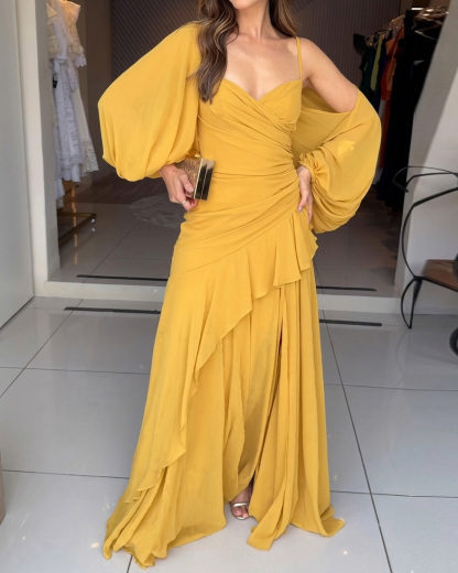 Elegant Chiffon Dress + Coat Two-Piece Set