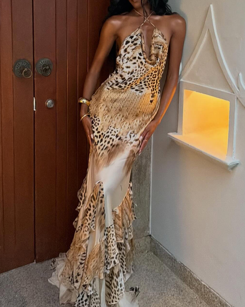 Sleeveless Leopard Print Dress